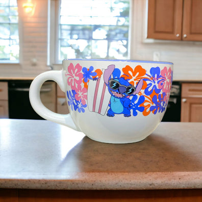 Taza para Cereal Stitch Surf y Flores