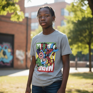 Franela Sueter Tshirt Gris Marvel Niño