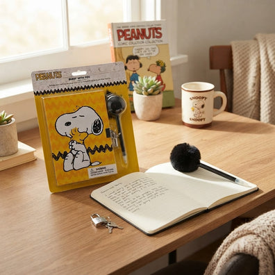 Cuaderno Libreta Diario con candado y Boligrafo Snoopy