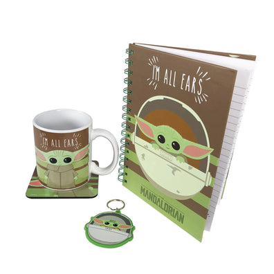 Set Taza + Libreta + Posavasos + Llavero Baby Yoda