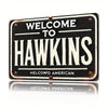 Placa de metal Stranger Things Welcome to Hawkins