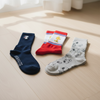 Set 3 Medias Snoopy Azul Gris y Rojo