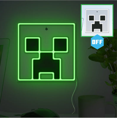 Lampara Led Neon Minecraft Creeper