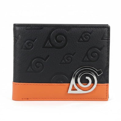 Cartera Wallet Naruto Uzumaki Naranja y Negro Konoha