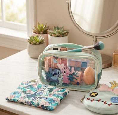 Set de Cosmetiquera Stitch y Angela 3pc