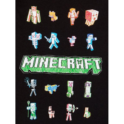 Franela Minecraft Negra Charged Creeper