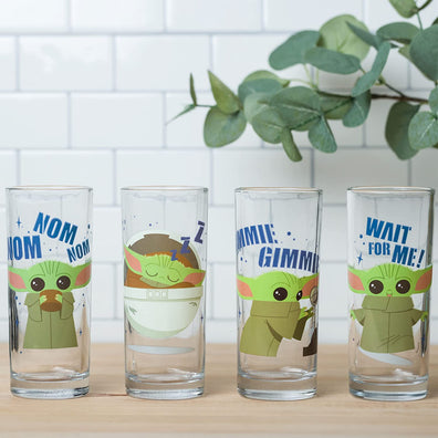 Set Vasos Star Wars The Mandalorian The Child Baby Yoda  4 piezas, 10 onzas