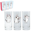 Set juego de vasos de vidrio chi gato