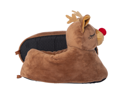Pantuflas de peluche de reno